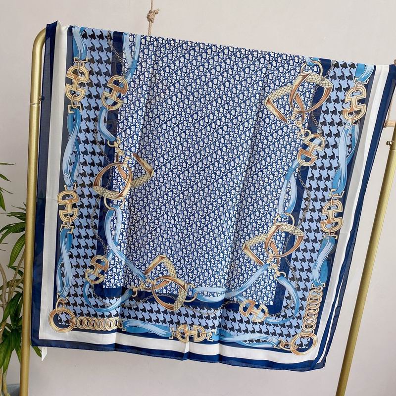 Dior silk scarf 90-180cm E05 (17)